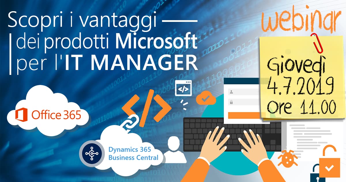 Webinar:
soluzioni Microsoft per l'IT Manager